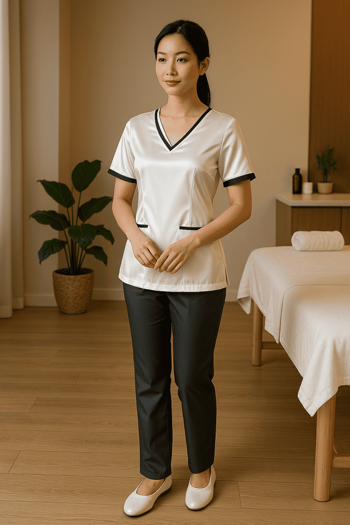 đồng phục spa trắng đồng phục spa trắng