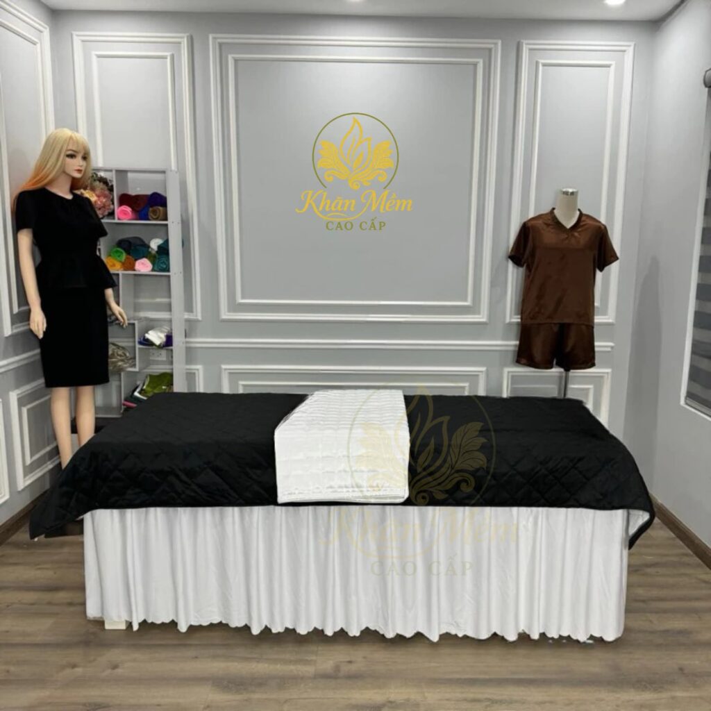 tấm phủ giường spa cotton chần bông (1)