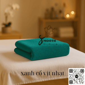 Khăn Quấn Đầu Spa 35x70cm , chất liệu microfiber - Xanh Cổ Vịt