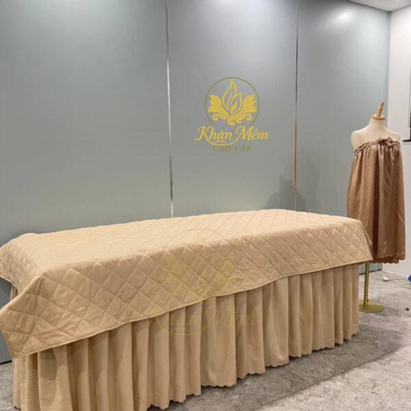 tấm phủ giường spa cotton chần bông