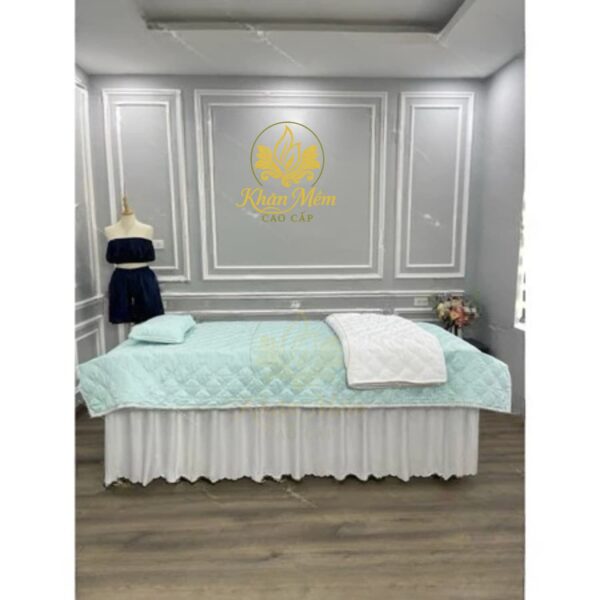 tấm phủ giường spa cotton chần bông
