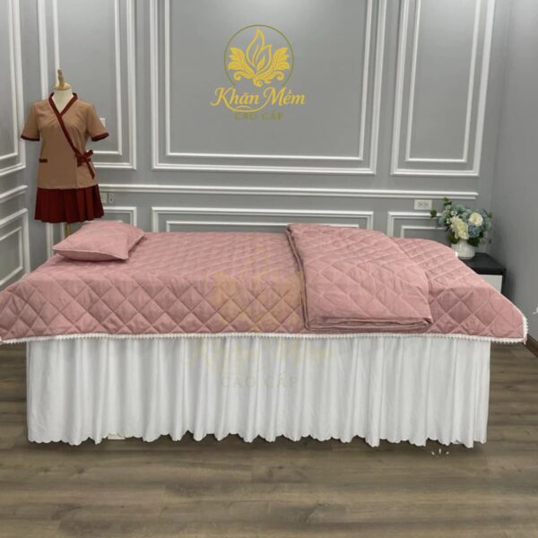 tấm phủ giường spa cotton chần bông